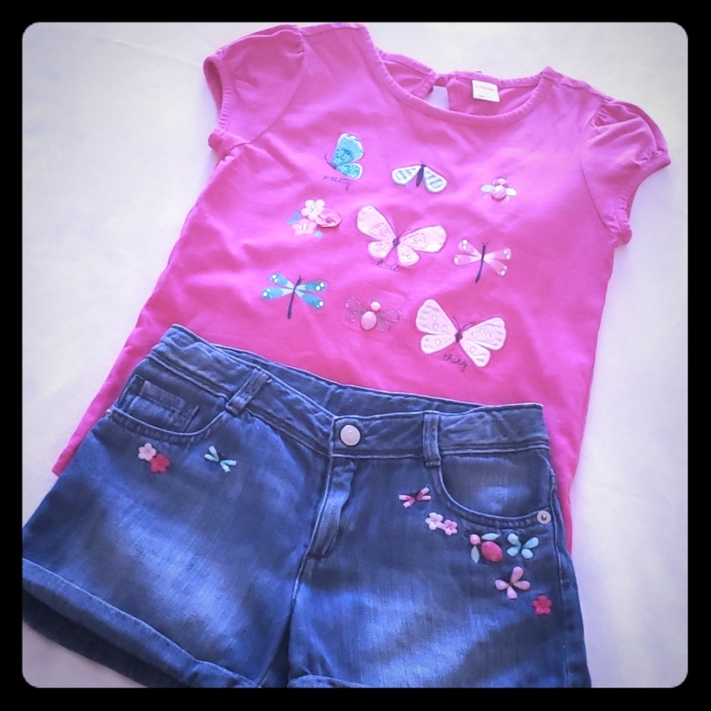 Gymboree Jean Shorts w/ Matching Shirt